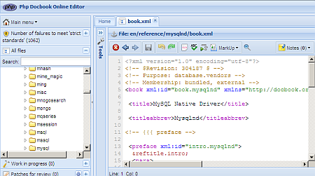 Try edit.php.net - Php  Docbook Online Editor